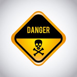 caution label over gray background vector illustration